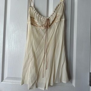 Victoria's Secret Cream Lace-Trim Slip Chemise